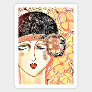 dusty art deco flapper Sticker